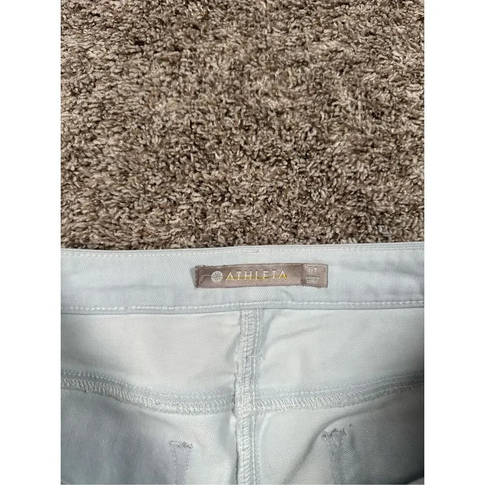 athleta sculptek skinny jeans frayed hems mid rise biscayne light wash size 6
